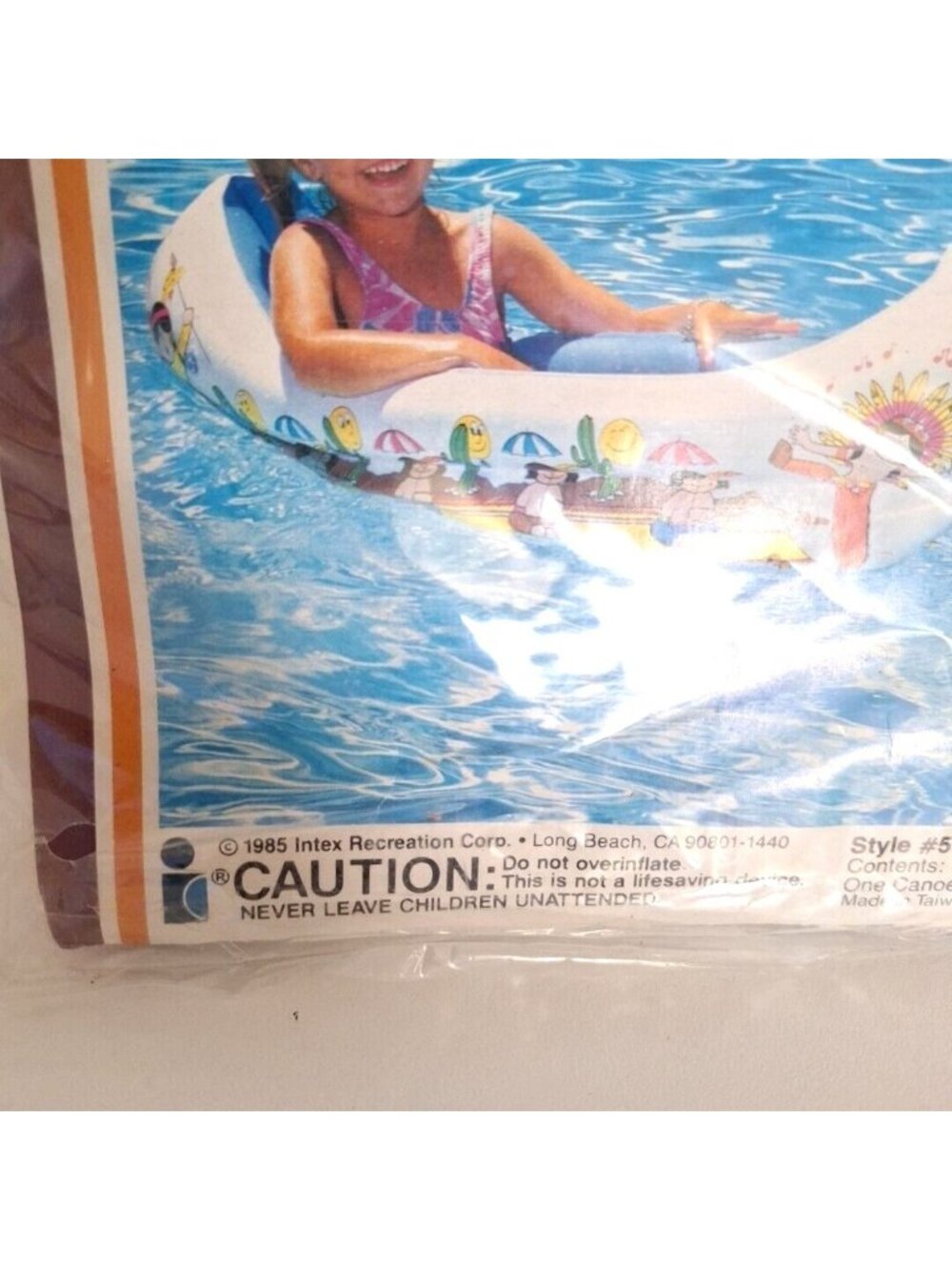 Wet Set Inflatable Vinyl Pool Canoe 48" 1985 Vintage 59394 Ride OnToys R Us - Picture 7 of 8